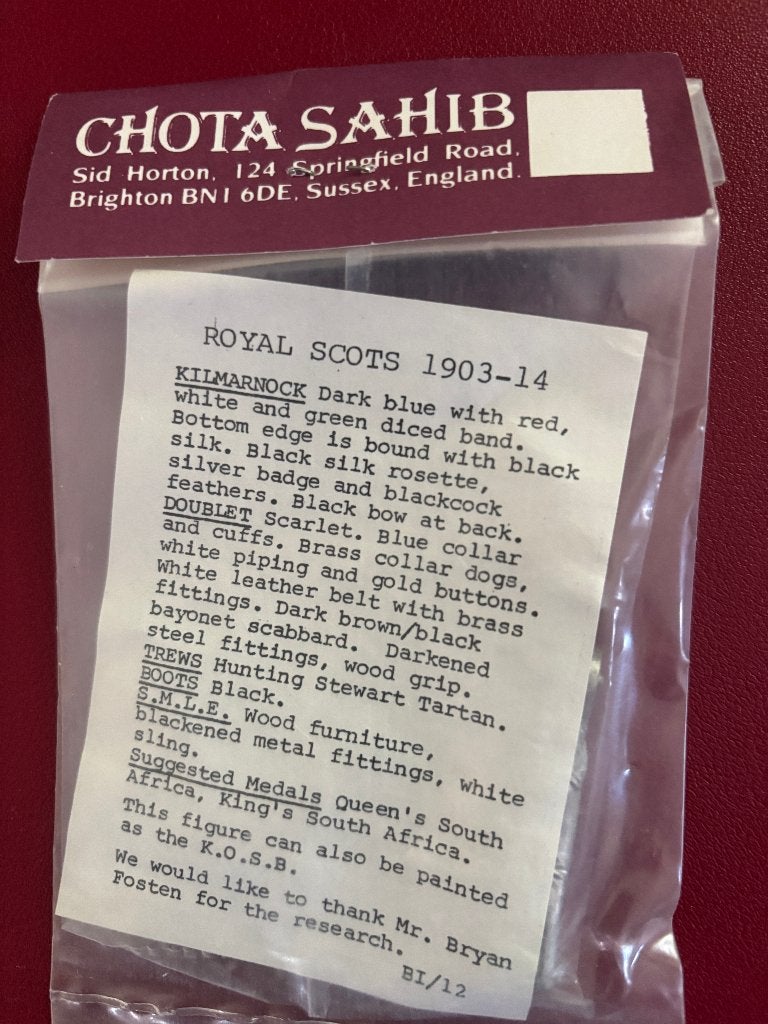 figurine Chota Sahib Royal Scots 1903-1914, Hobby & Loisirs créatifs, Envoi, Neuf, 1:35 à 1:50, Personnage ou Figurines