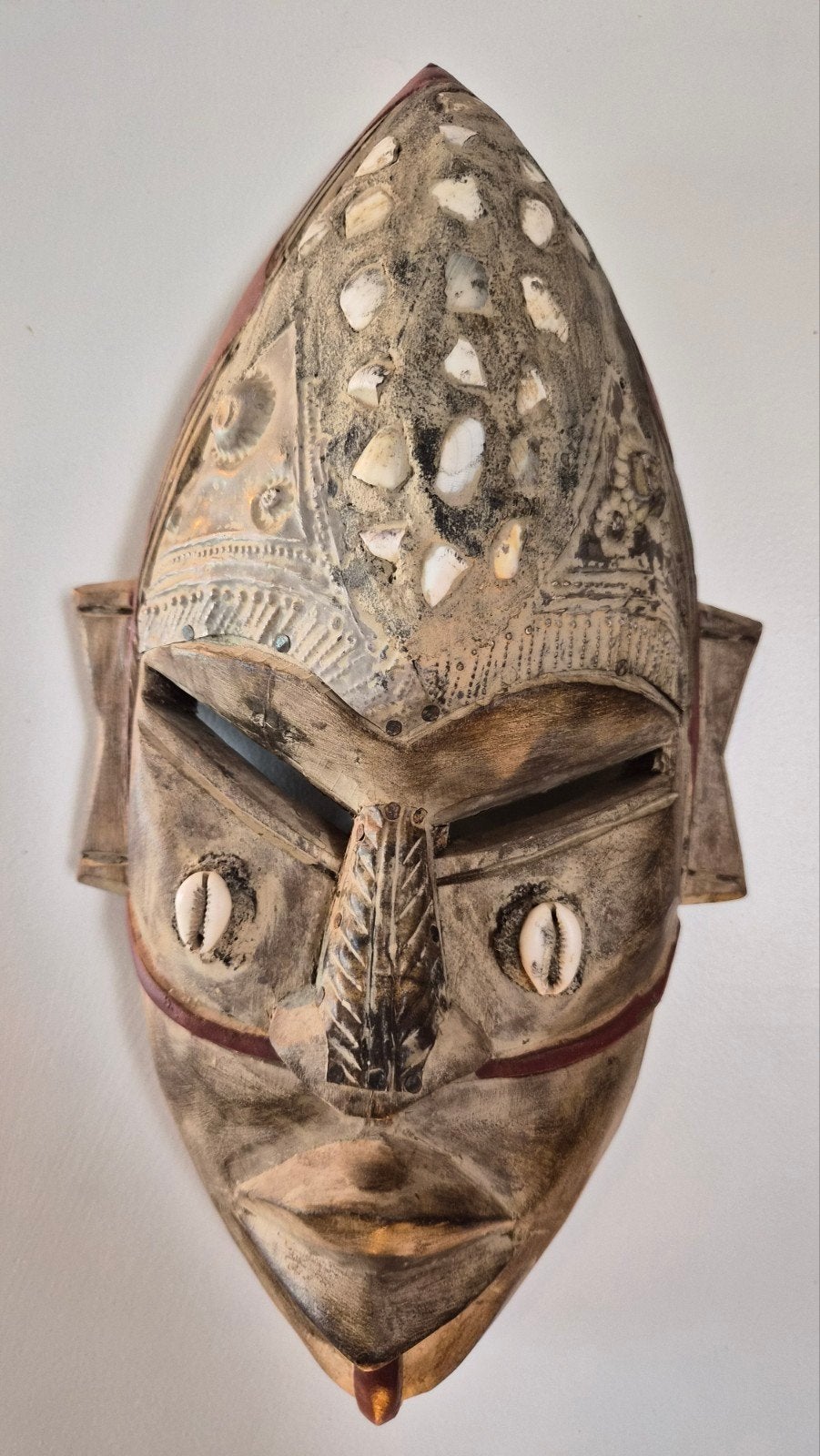 masque africain, Antiquités & Art, Enlèvement, 36 cm, Incrusté, Masque