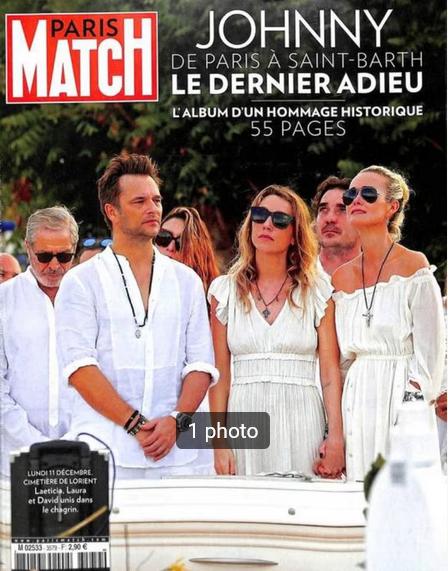 Paris Match Johnny Hallyday N850 (14 tot 20 december 2017), Boeken, Ophalen of Verzenden, Zo goed als nieuw, Muziek, Film of Tv