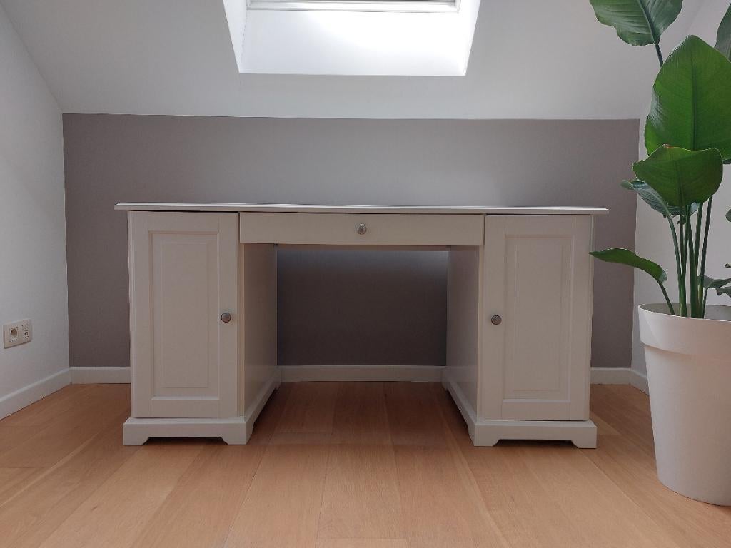 Bureau blanc, Scandinave, Avec tiroirs, Comme neuf, Enlèvement