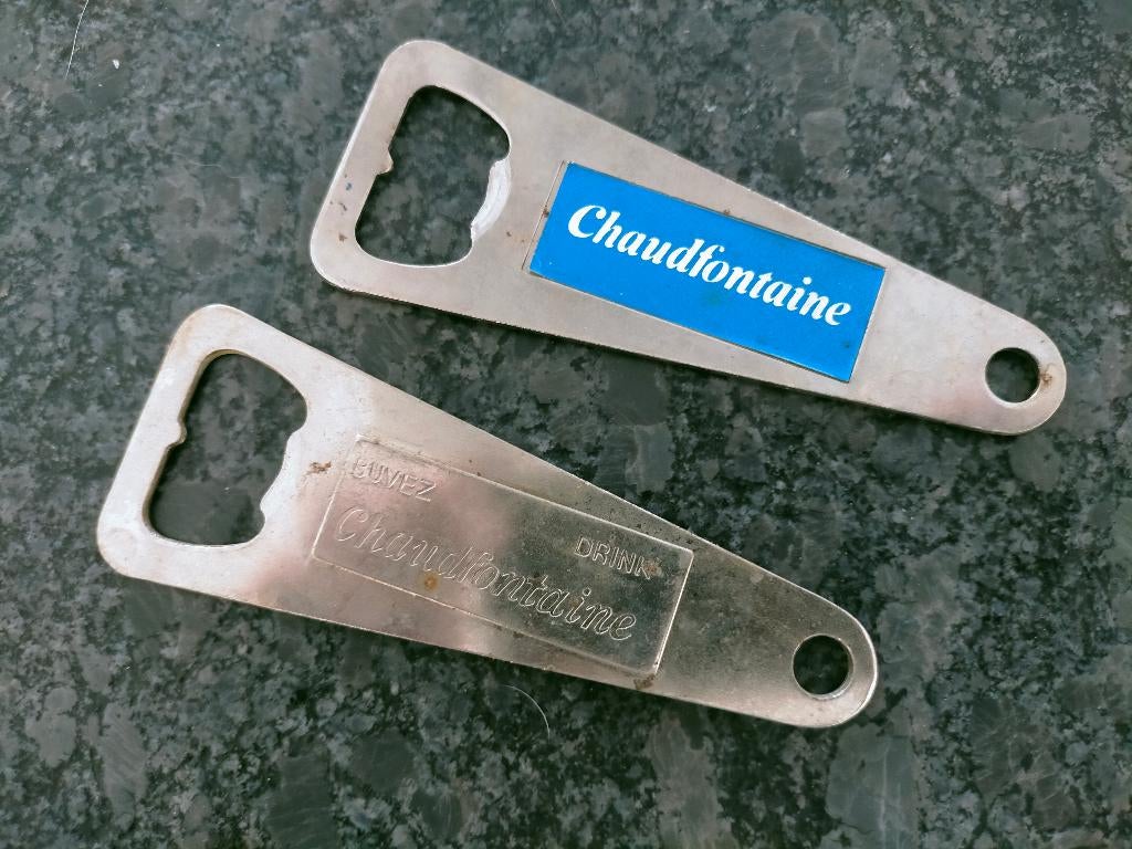 2 Décapsuleurs Vintage Chaudfontaine., Collections, Marques & Objets publicitaires, Enlèvement, Utilisé, Ustensile