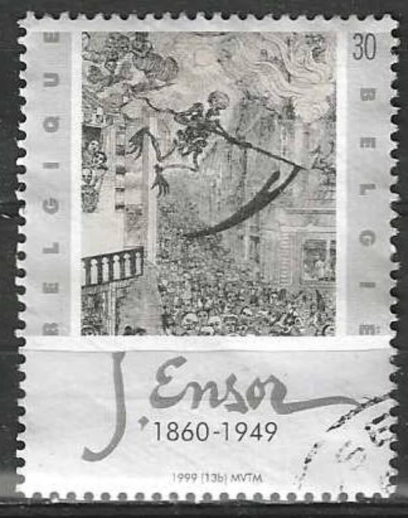 Belgique 1999 - Yvert/OBP 2830 - James Ensor (ST), Timbres & Monnaies, Envoi, Affranchi, Oblitéré, Art
