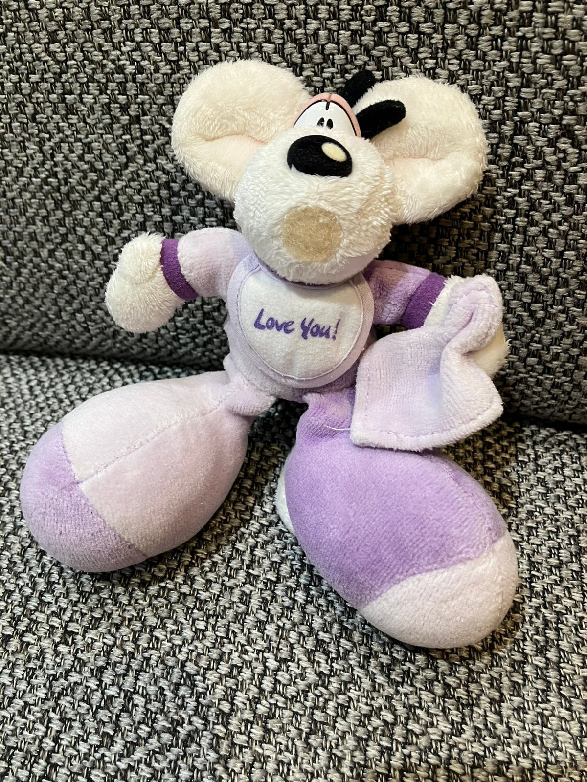 Diddl peluche 12 cm  bébé ventouse et tétine est manquant, Enlèvement ou Envoi, Diddl, Utilisé, Peluche