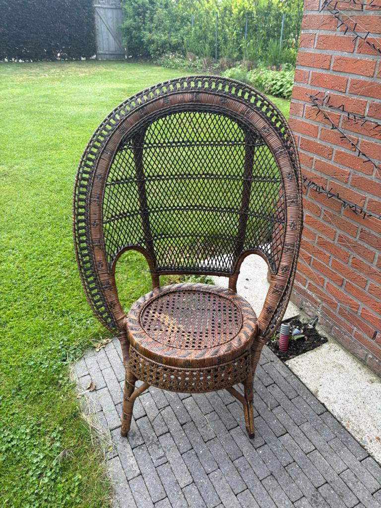Rotan stoel, Ophalen, Gebruikt, Bruin, Riet of Rotan