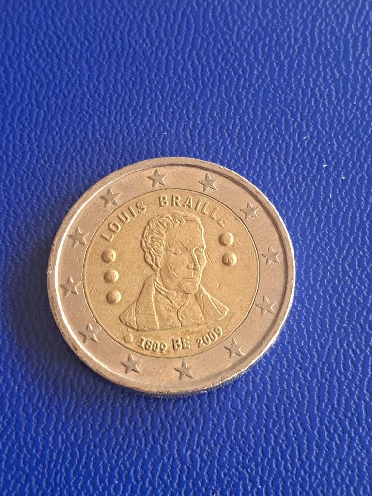 2009 België 2 euro Louis Braille, Verzenden, Geboorte of Huwelijk, Losse munt, Metaal