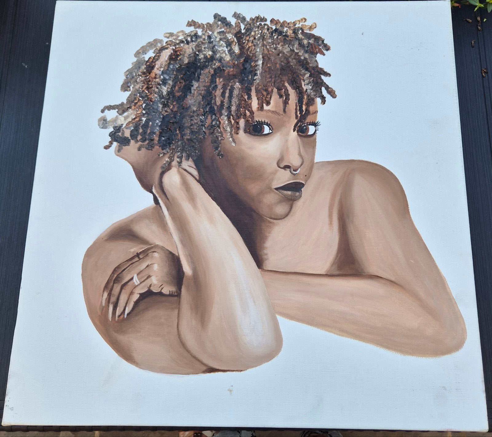 Schilderij meisje op doek, Antiek en Kunst, Ophalen