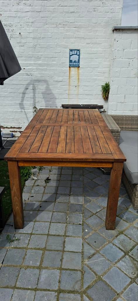 Teak tafel 6p, Tuin en Terras, Ophalen