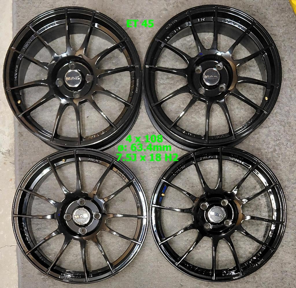 Auto velgen 7.5jx18inch ET45 4x108 63.4, Auto-onderdelen, Banden en Velgen, Ophalen of Verzenden, 18 inch, All Season, Velg(en)