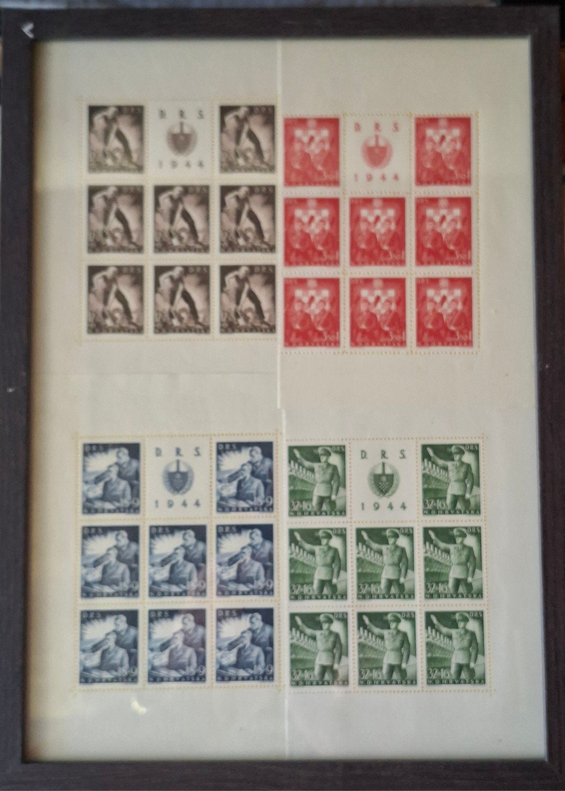 Croatia zegels 1944 DRS collaboratie mint Hrvatska, Ophalen of Verzenden
