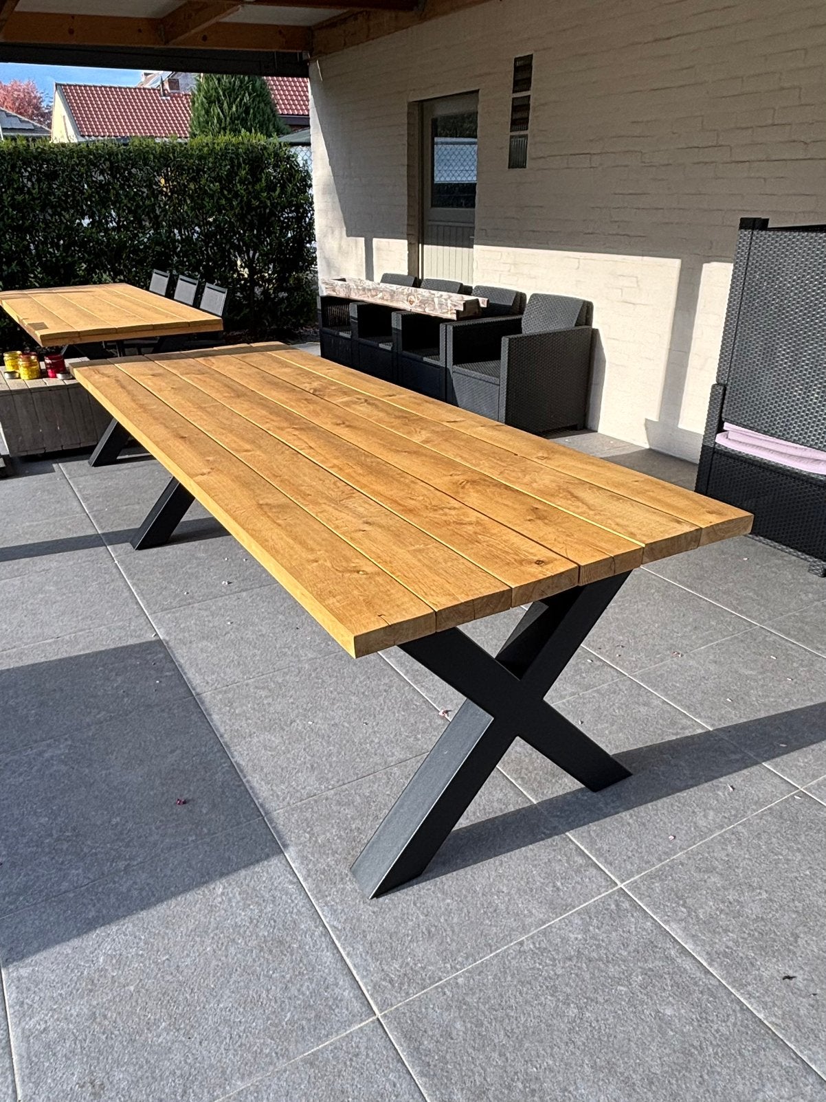 Table de jardin 265 cm - chêne massif, Enlèvement, Neuf, Rectangulaire, Bois