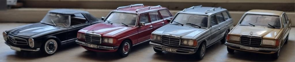 4x Mercedes 1/43 schaal, Ophalen of Verzenden, Gebruikt, Auto, MiniChamps