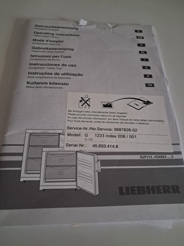 Kleine diepvries, Ophalen, Gebruikt
