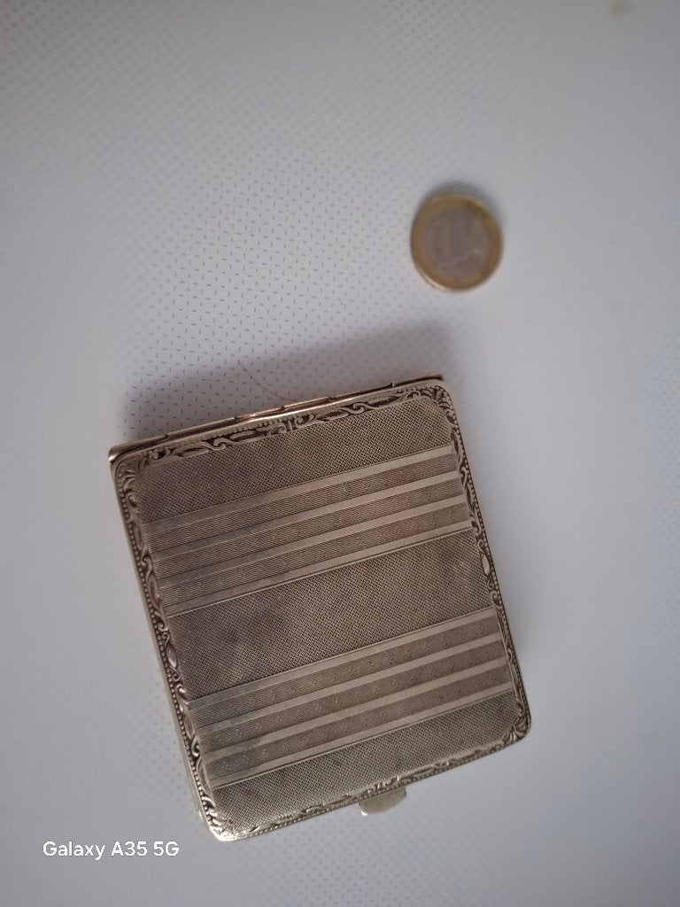 ancien porte-cigarettes en argent ALPACCA – Vintage, Enlèvement ou Envoi, Argent