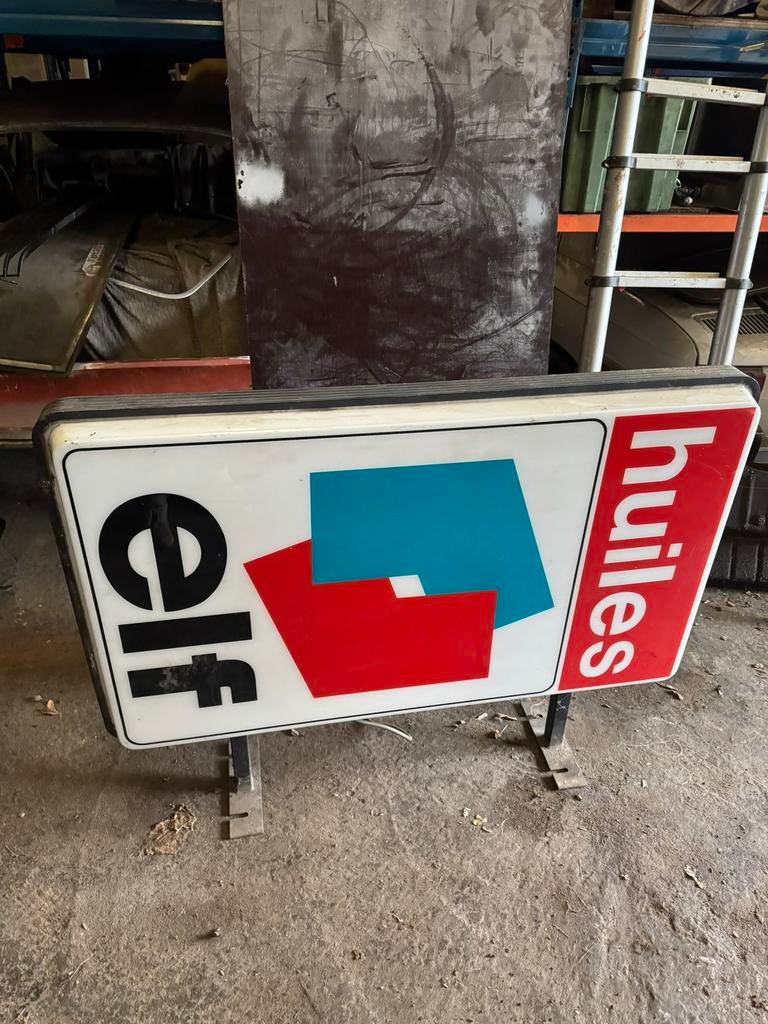 ELF verlicht bord, Verzamelen, Merken en Reclamevoorwerpen, Ophalen, Zo goed als nieuw