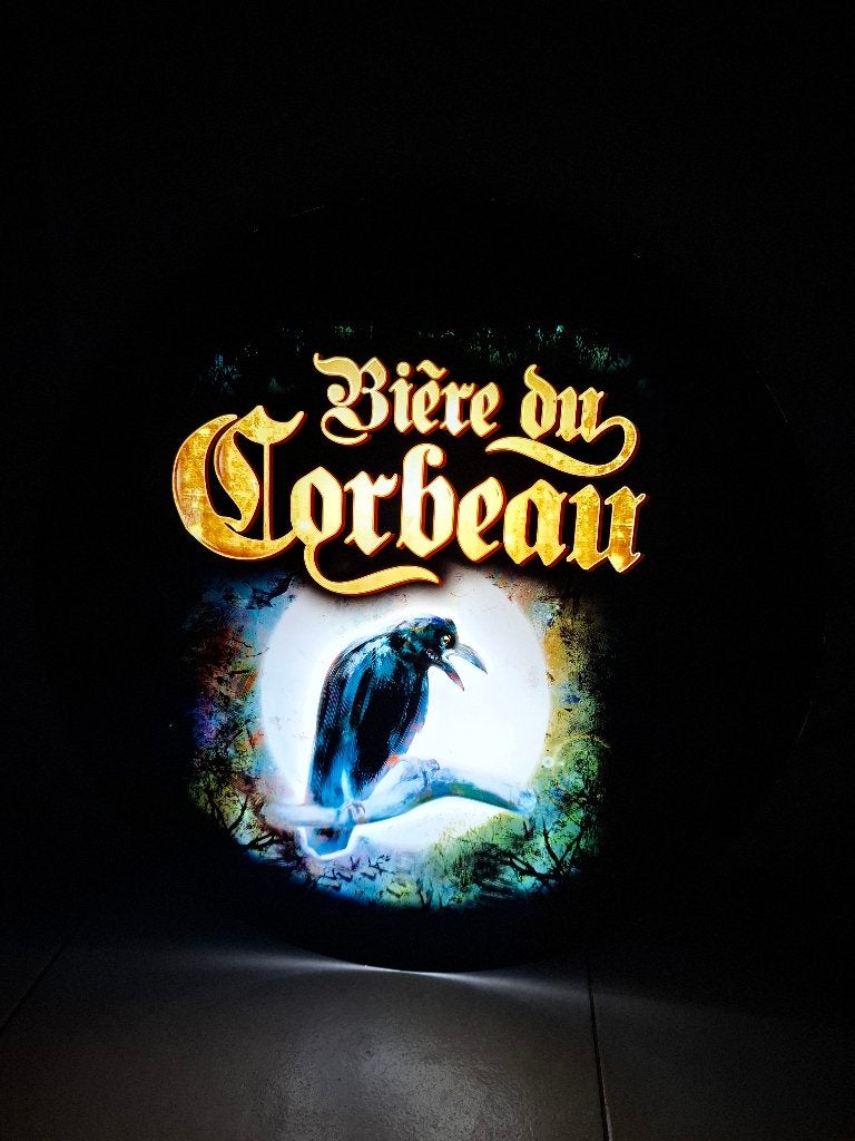 Enseigne lumineuse bière du Corbeau (très rare), Collections, Enlèvement ou Envoi, Neuf, Table lumineuse ou lampe (néon)