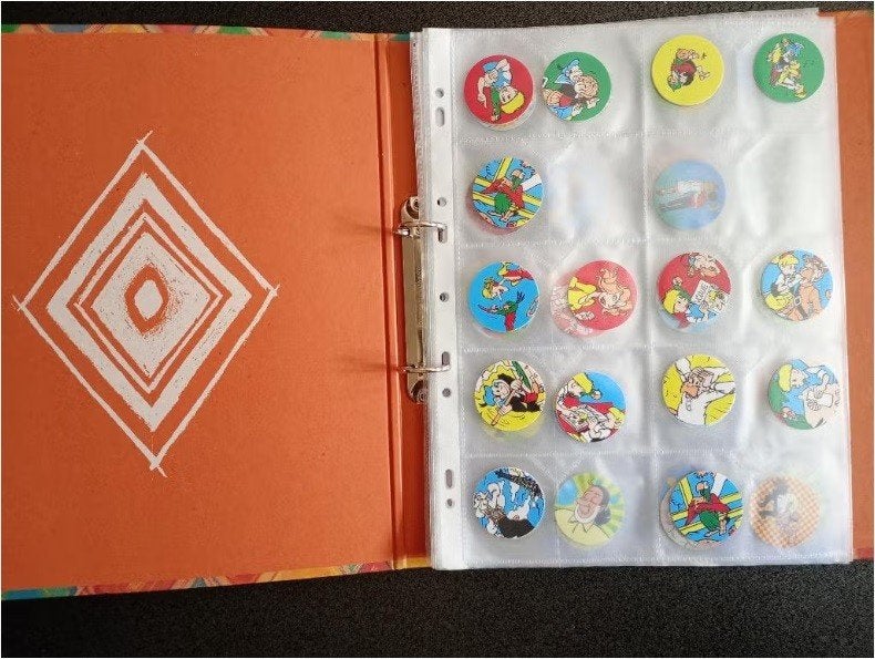 Mappen met caps / flippo's / topshots , stripfig. , voetbal, Enlèvement ou Envoi, Collection