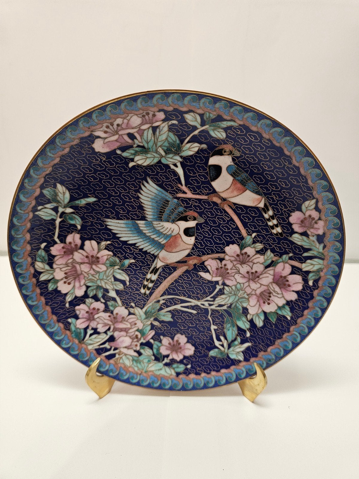 Cloisonné bord Vogels, Antiek en Kunst, Ophalen of Verzenden