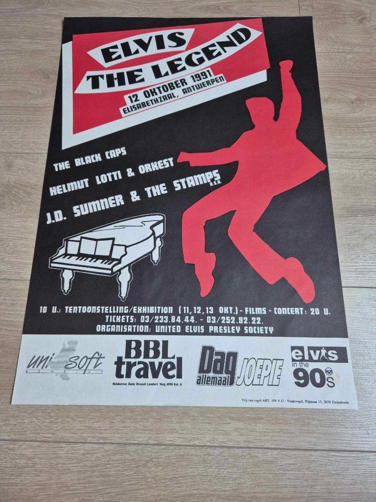 Affiche Elvis the legend 1991, Verzamelen, Ophalen of Verzenden