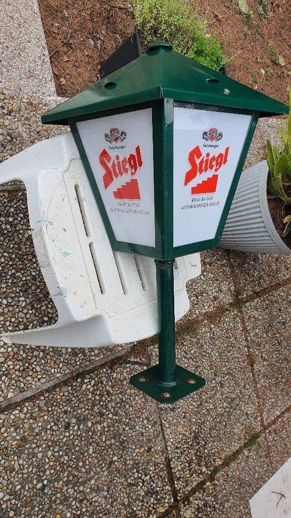 Bier Lantaren van het Duitsemerk Stiegl Salzburger Bier, nog, Verzamelen, Biermerken, Ophalen, Zo goed als nieuw, Reclamebord, Plaat of Schild