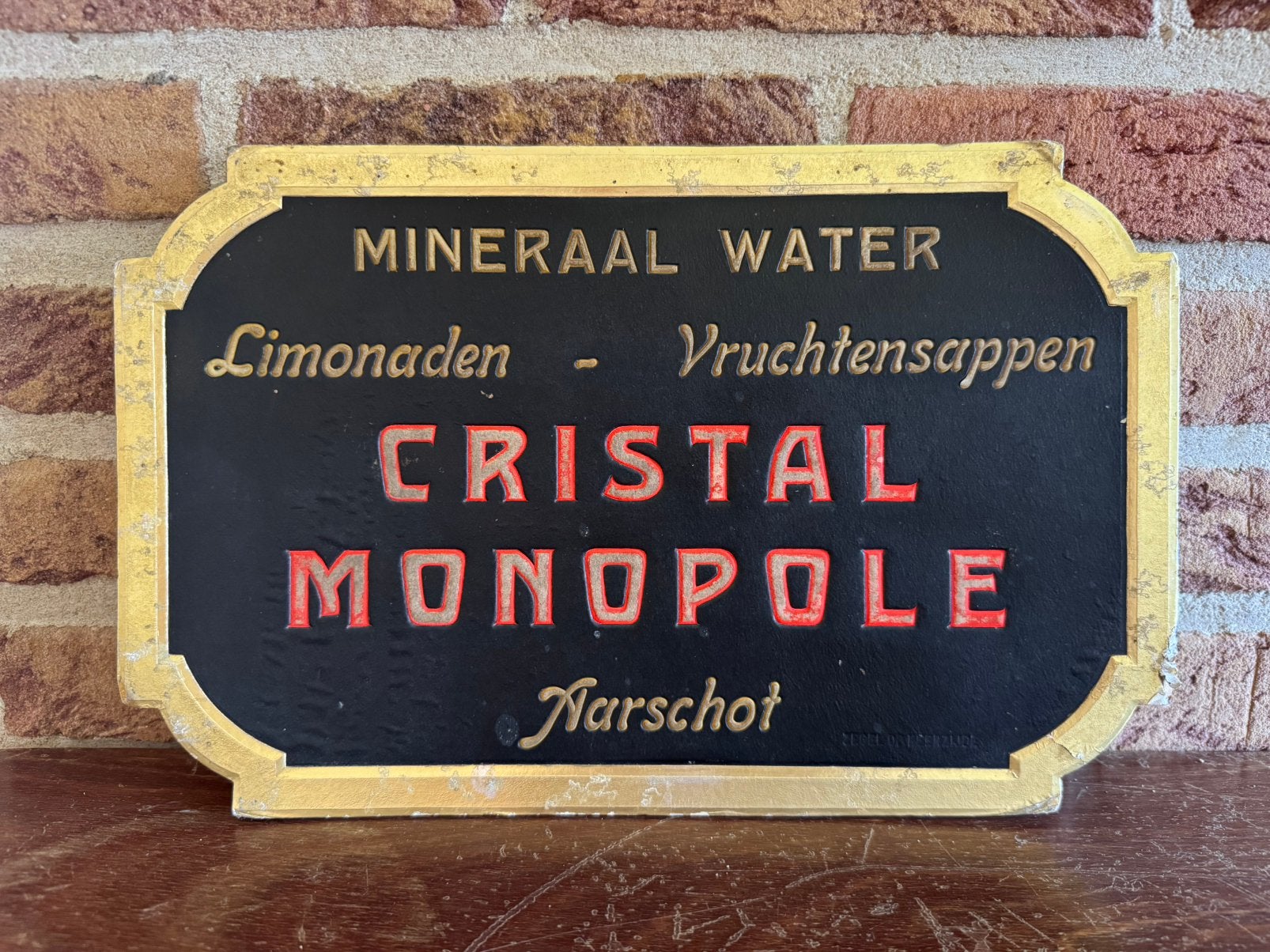Cristal Monopole Aarschot vintage kartonnen bordje, Enlèvement, Utilisé, Panneau publicitaire