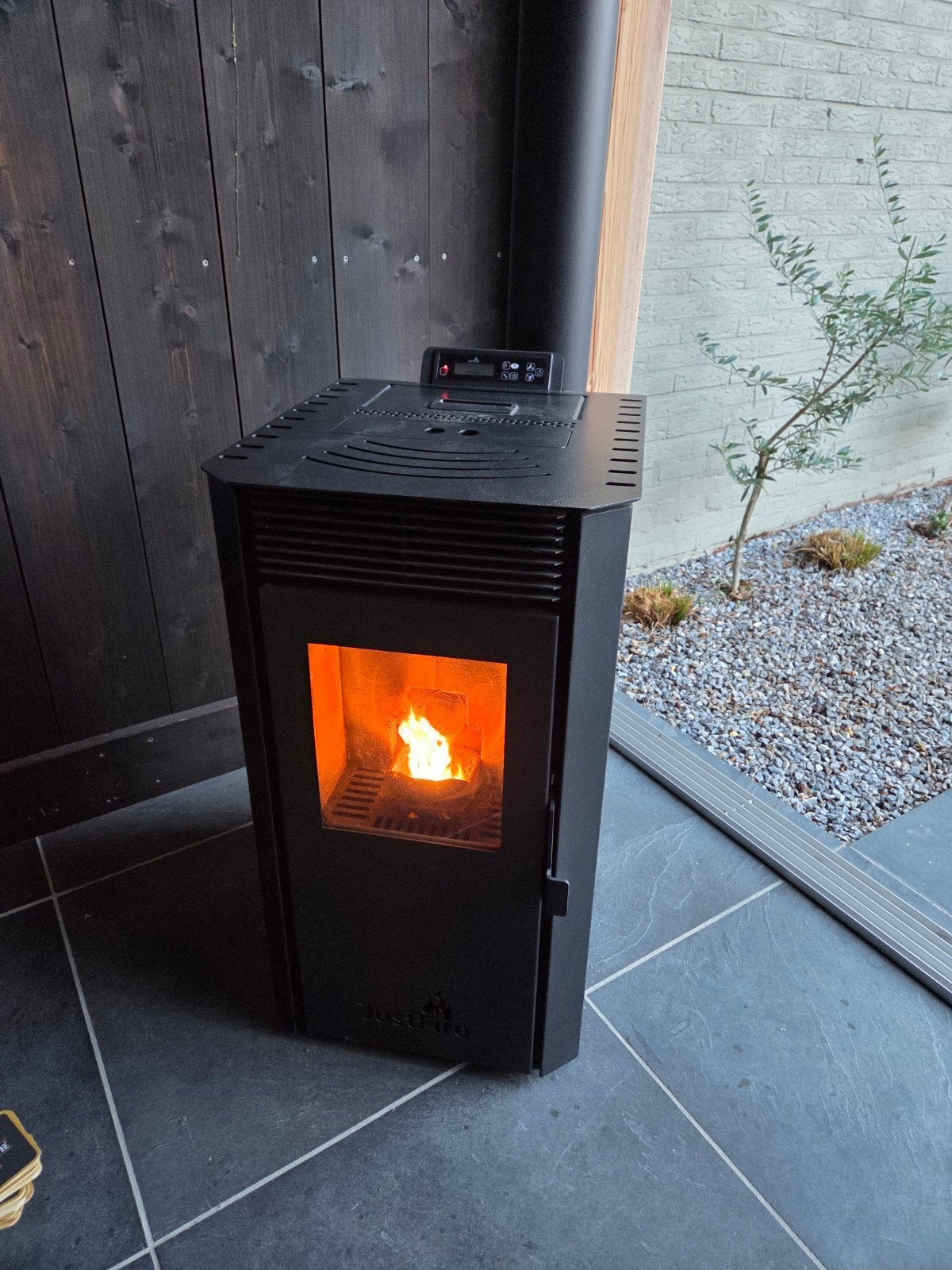Justfire pelletkachel 9Kw, weinig gebruikt, Ophalen, Overige brandstoffen, Zo goed als nieuw, Pelletkachel