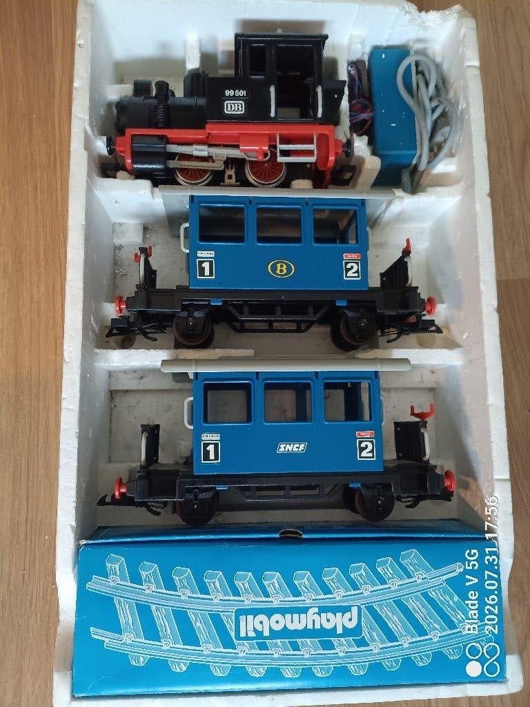 2 vintage PLAYMOBIL LGB-treinen met rails en toebehoren, Kinderen en Baby's, Speelgoed | Playmobil, Ophalen, Gebruikt, Complete set