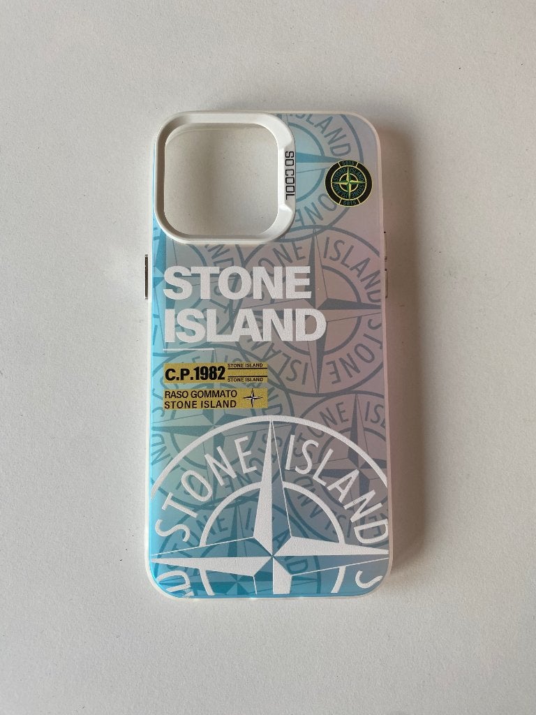 iPhone hoesje Stone Island wit/goud, Ophalen, Goud, Nieuw, IPhone 15 Pro Max