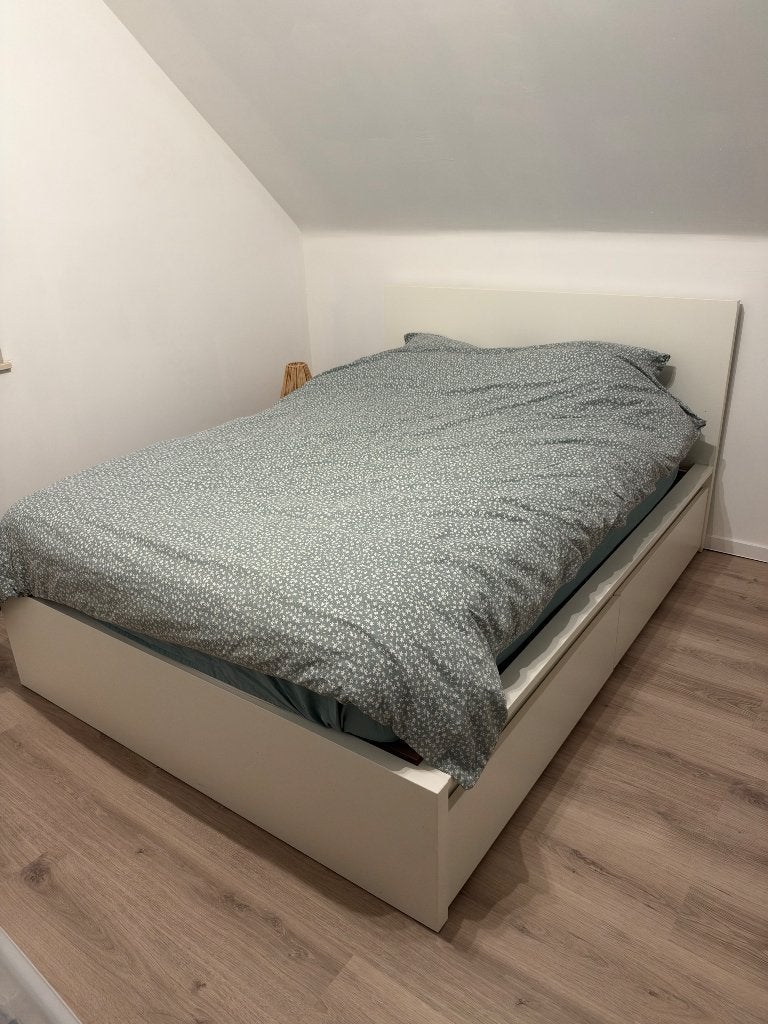 Bed malm 160x200, Enlèvement, Utilisé, 200 cm, Blanc