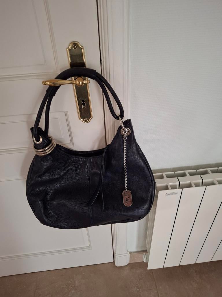 Lederen handtas Anna Morellini donkerblauw, Handtassen en Accessoires, Tassen | Damestassen, Handtas, Ophalen