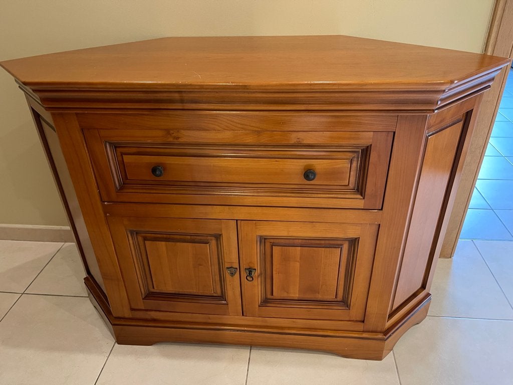 Très beau meuble de coin en merisier, Comme neuf, 100 à 150 cm, Enlèvement, Modern
