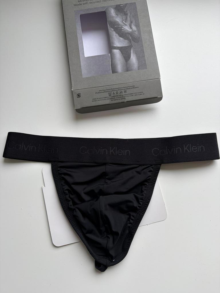 Calvin Klein Microfiber String, Verzenden, Zwart, Slip