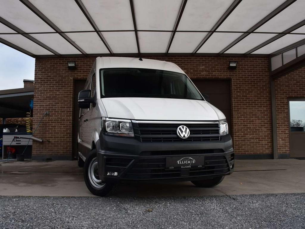 Volkswagen Crafter 2.0 TDI L4H3 3 ZIT / CARPLAY / GPS / CAM, Auto's, Bestelwagens en Lichte vracht, 0 cilinders, Zwart, Wit, Bedrijf