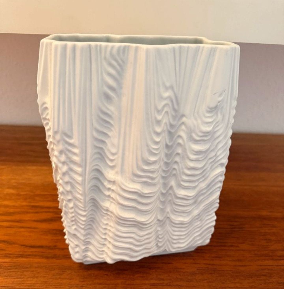 Vaas van wit porselein van Martin Freyer voor Rosenthal, Maison & Meubles, Enlèvement, Blanc
