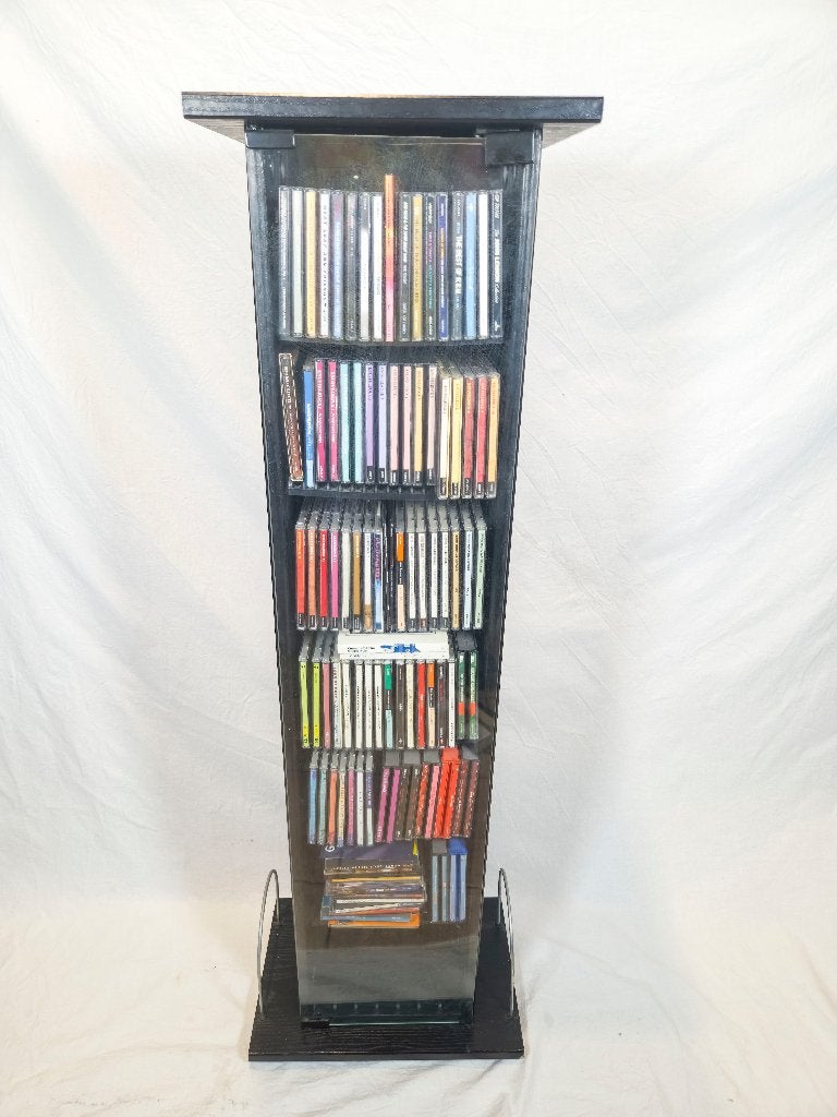 Meuble à CD avec porte vitrée, Maison & Meubles, Accessoires pour la Maison | Étagères pour CD & DVD, Enlèvement, Bois, CD, 75 à 150 disques