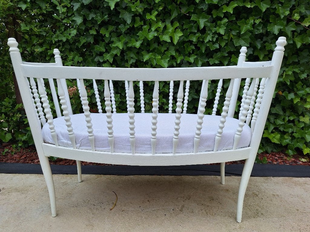Berceau blanc vintage tout équipé état impeccable, Enfants & Bébés, Enlèvement, Comme neuf, Berceau