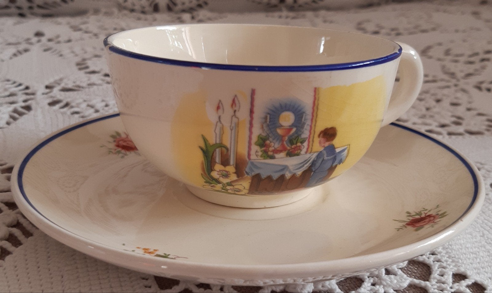 tasse et soucoupe de communion, Antiquités & Art, Enlèvement ou Envoi