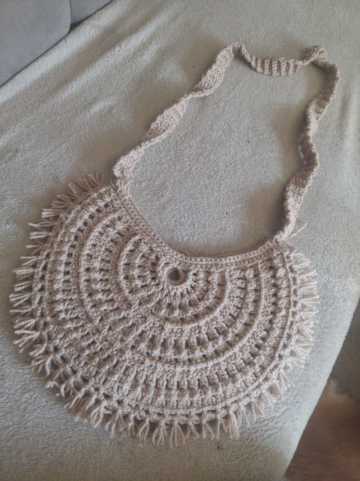 sac bandouilliere fait main au crochet, Enlèvement ou Envoi, Comme neuf, Beige, Synthétique