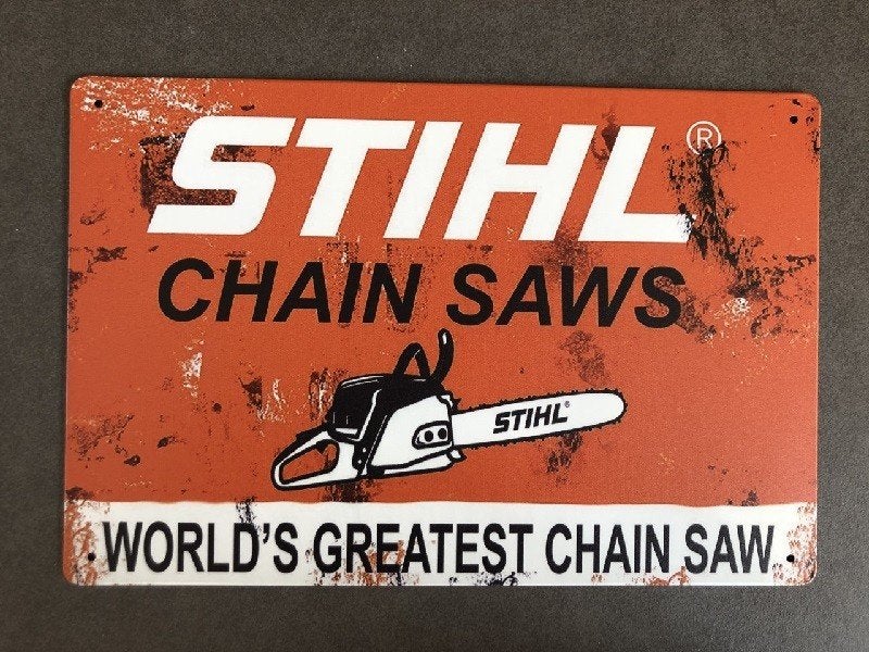 Plaque murale Stihl en métal au look vintage - NOUVELLE, Enlèvement ou Envoi, Neuf, Panneau publicitaire