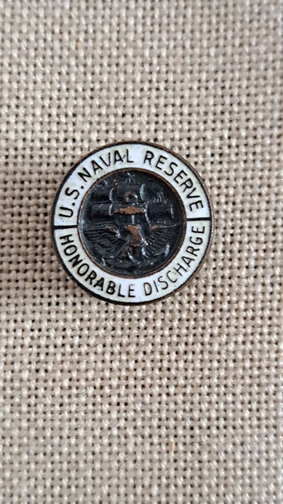 HONORABLE DISCHARGE US NAVAL RESERVE - WW2 ORIGINAL, Collections, Enlèvement ou Envoi, Marine, Emblème ou Badge