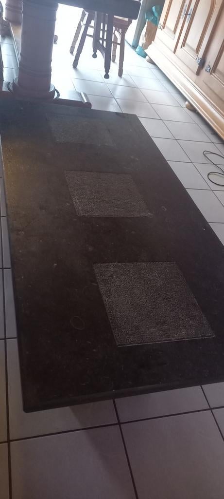 Table de salon en pierre bleu sur mesure, Ophalen, Zo goed als nieuw, Glas