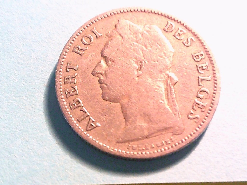 50 ces 1927 congo belge, Postzegels en Munten, Ophalen, Verzilverd, Losse munt
