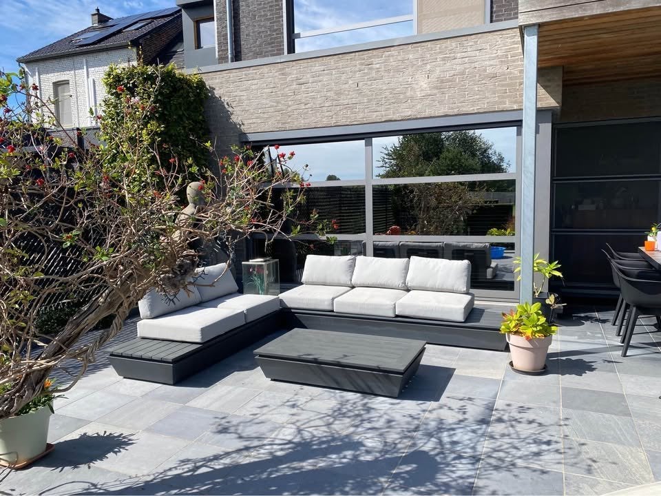 Jati & Kebon Britz loungeset – aluminium – NP €3.000, Jardin & Terrasse, Ensembles de jardin, 5 places, Aluminium, Enlèvement