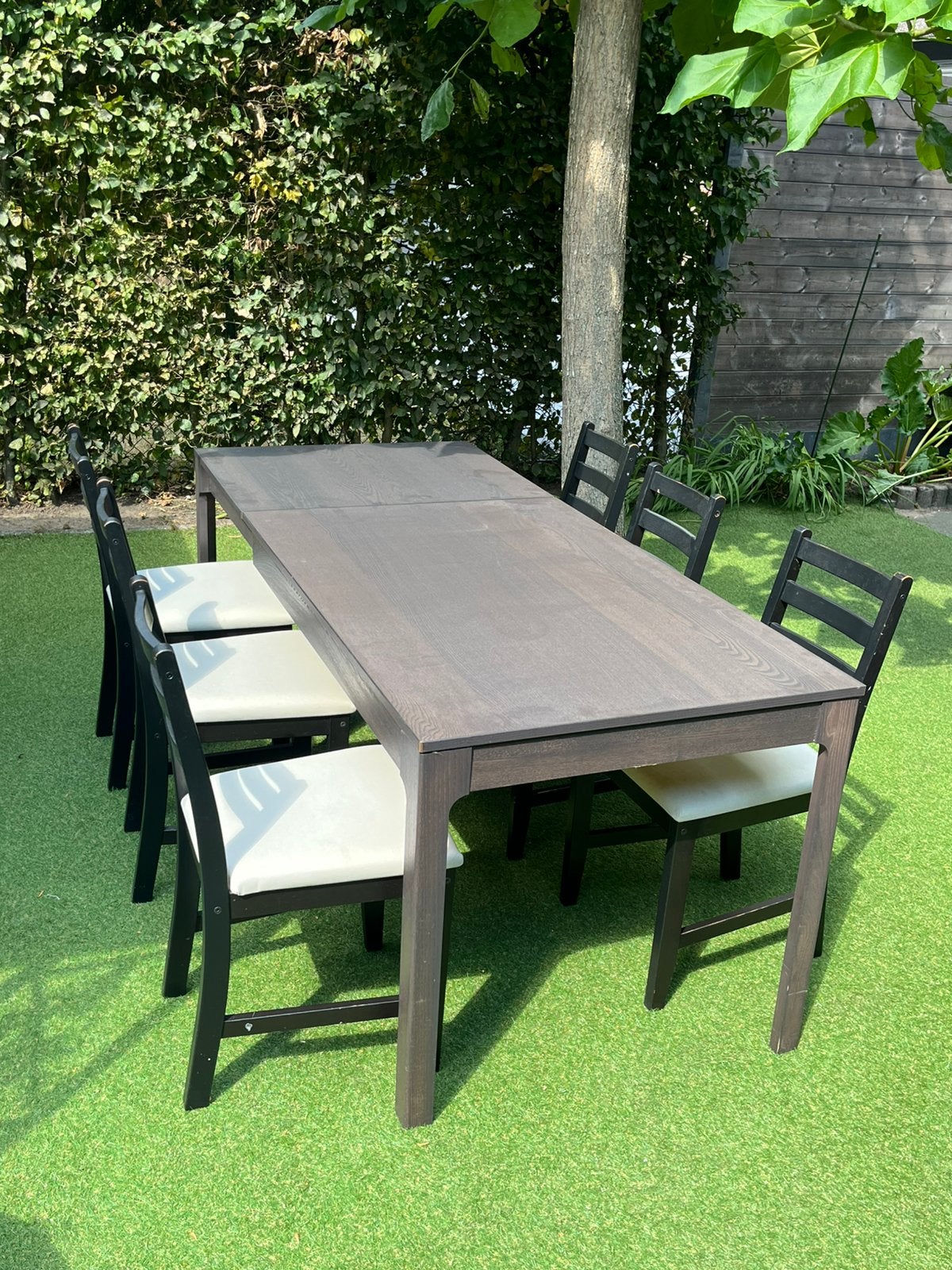 ikea eet tafel en 6 stoelen, Huis en Inrichting, Ophalen, 50 tot 100 cm, Zo goed als nieuw, Vijf personen of meer