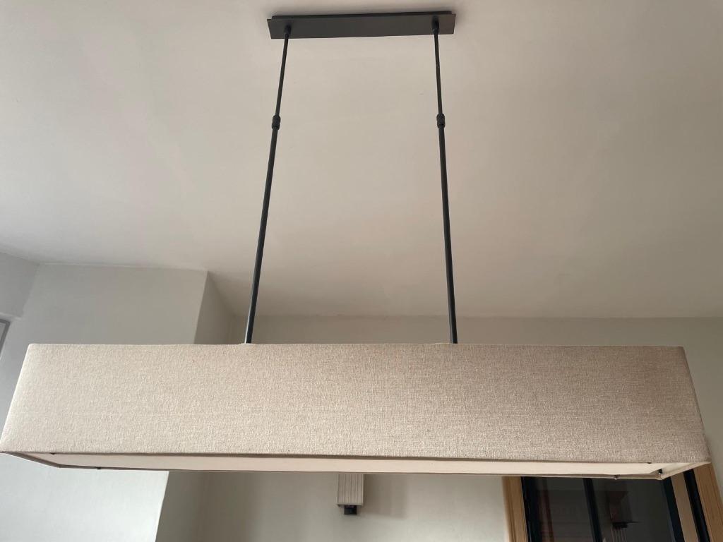 Suspension élégante en lin beige, Maison & Meubles, Lampes | Suspensions, Enlèvement, Comme neuf, Classique élégant, 50 à 75 cm
