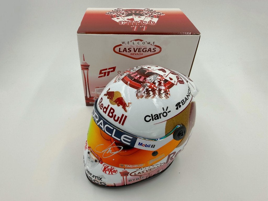 1/2 casque helmet F1 Perez 2023 Las Vegas GP Red Bull signé, Ophalen of Verzenden