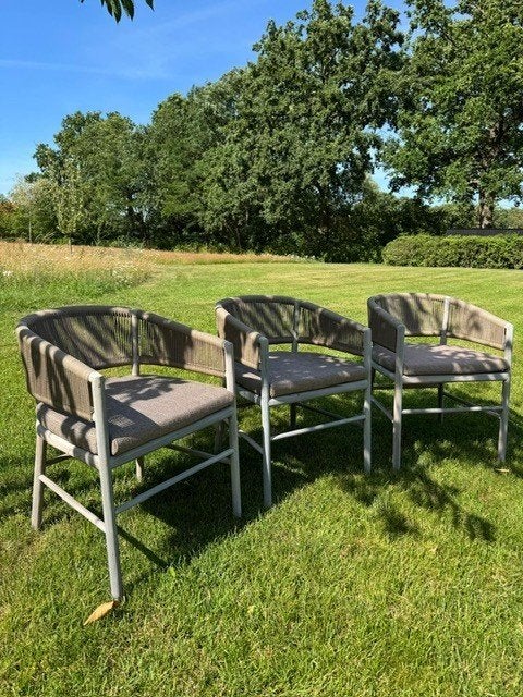prachtige outdoor stoelen in teak (3 stuks= € 360), Jardin & Terrasse, Chaises de jardin, Enlèvement, Comme neuf, Bois de teck