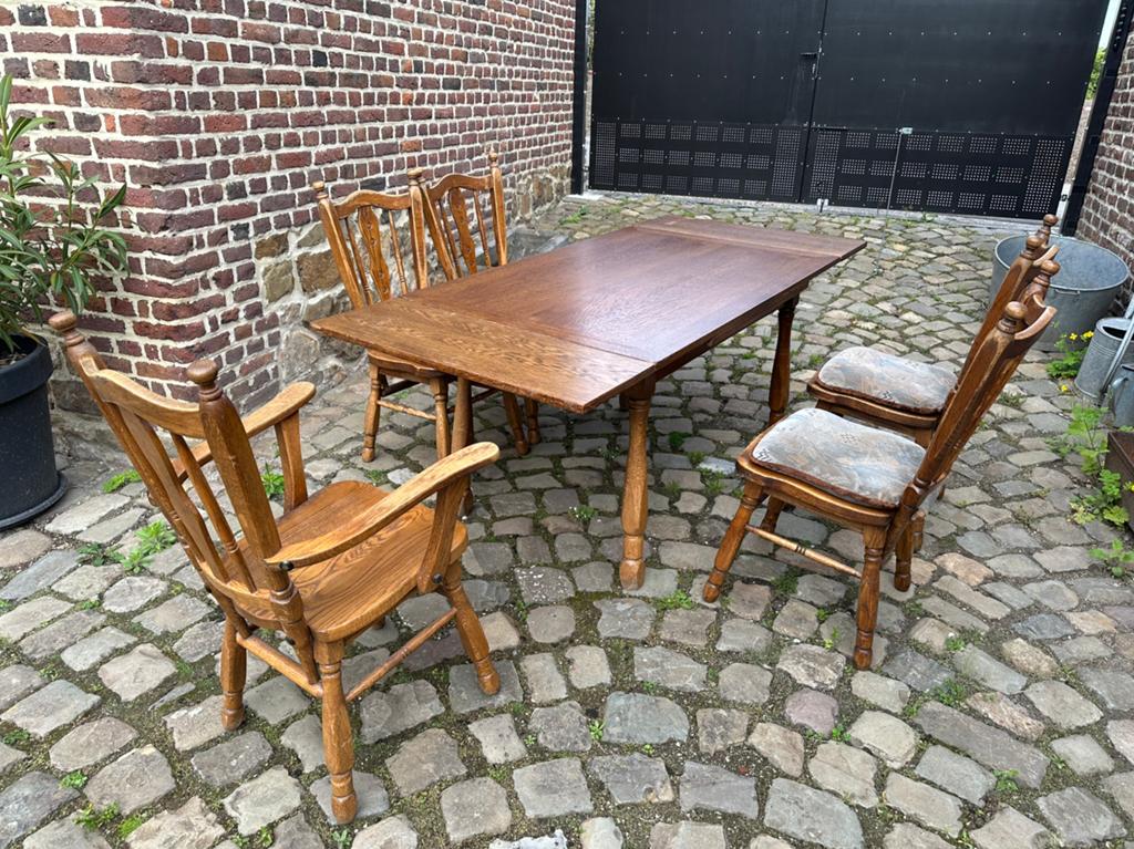 Table et Chaises de campagne, ferme, chalet, mobilier déco., Maison & Meubles, Enlèvement, Utilisé