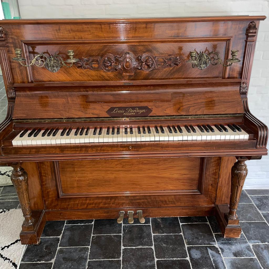 Piano Louis Derdeyn, Muziek en Instrumenten, Piano's, Ophalen, Gebruikt, Bruin, Piano