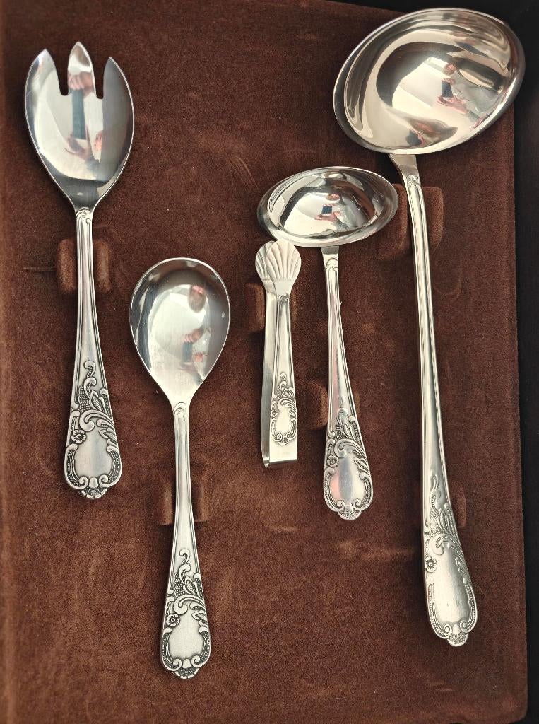 Bestekkoffer 78-delig voor 12 personen, Ophalen, Gebruikt, Inox of Chroom, Bestekset