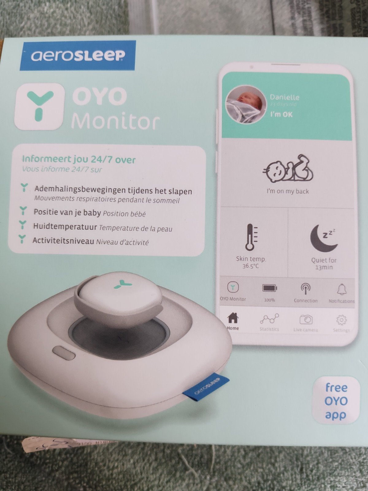 aerosleep oyo monitor, Kinderen en Baby's, Babyfoons, Ophalen, Nieuw
